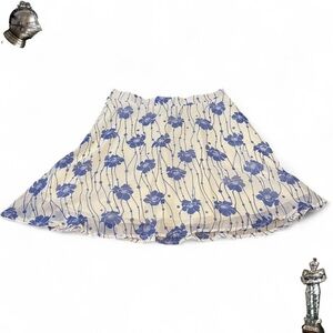 2000s blue and white floral polka dot mini skirt from the brand Buttons
